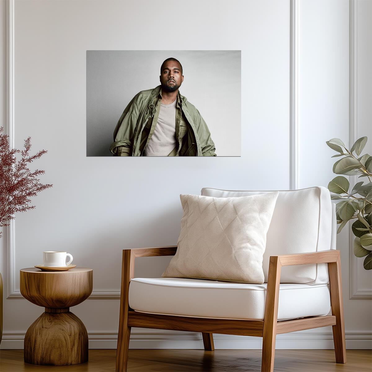Kanye West Studio Portrait | Green Jacket Poster | Hip Hop Fashion Art - Music Poster