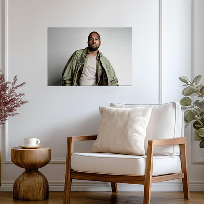 Kanye West Studio Portrait | Green Jacket Poster | Hip Hop Fashion Art - Music Poster