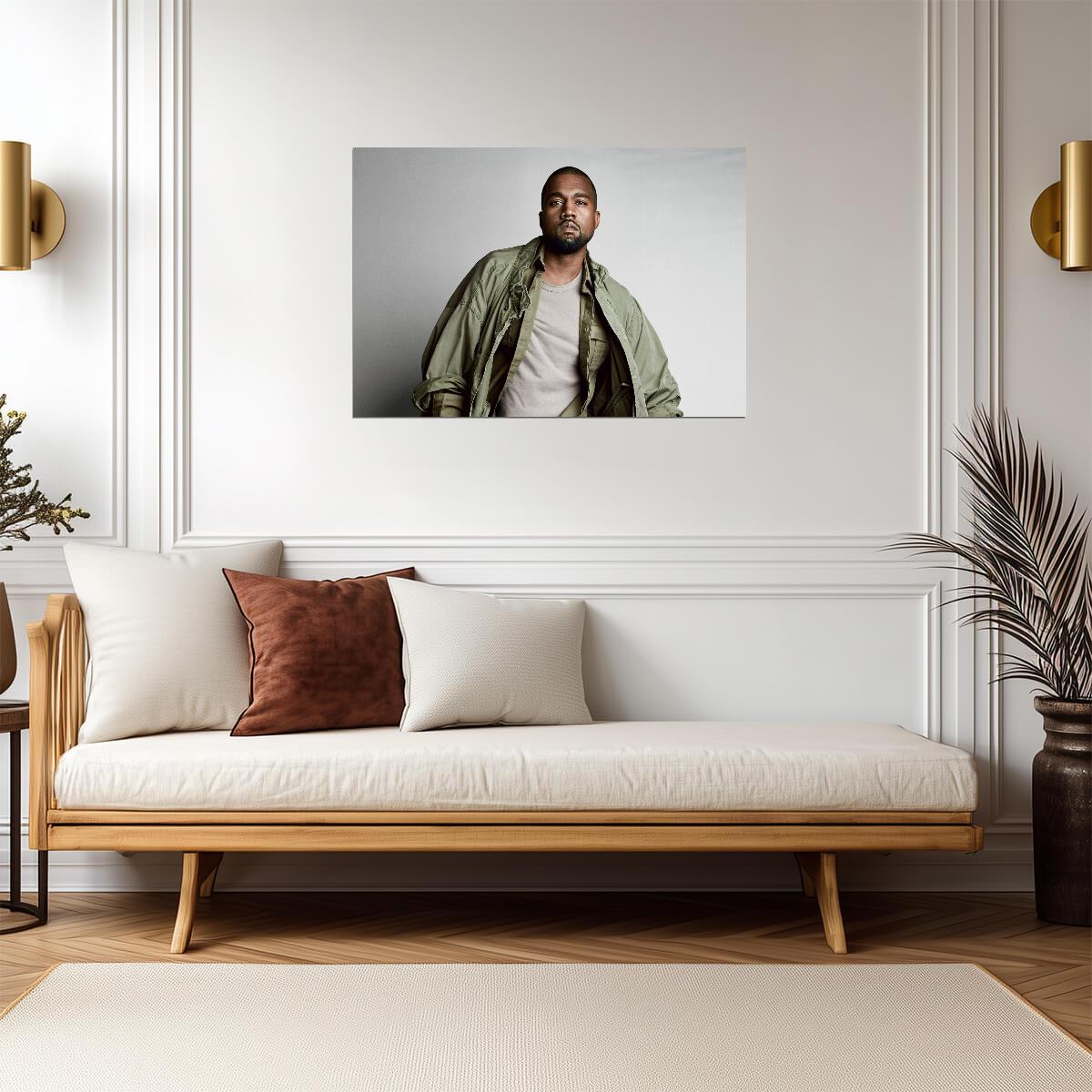 Kanye West Studio Portrait | Green Jacket Poster | Hip Hop Fashion Art - Music Poster