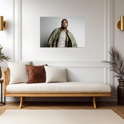 Kanye West Studio Portrait | Green Jacket Poster | Hip Hop Fashion Art - Music Poster
