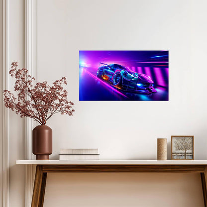 Need For Speed Heat Chevrolet Corvette C7 | Cyberpunk Racing Game Poster | Neon Supercar Wall Art - Video Games Poster