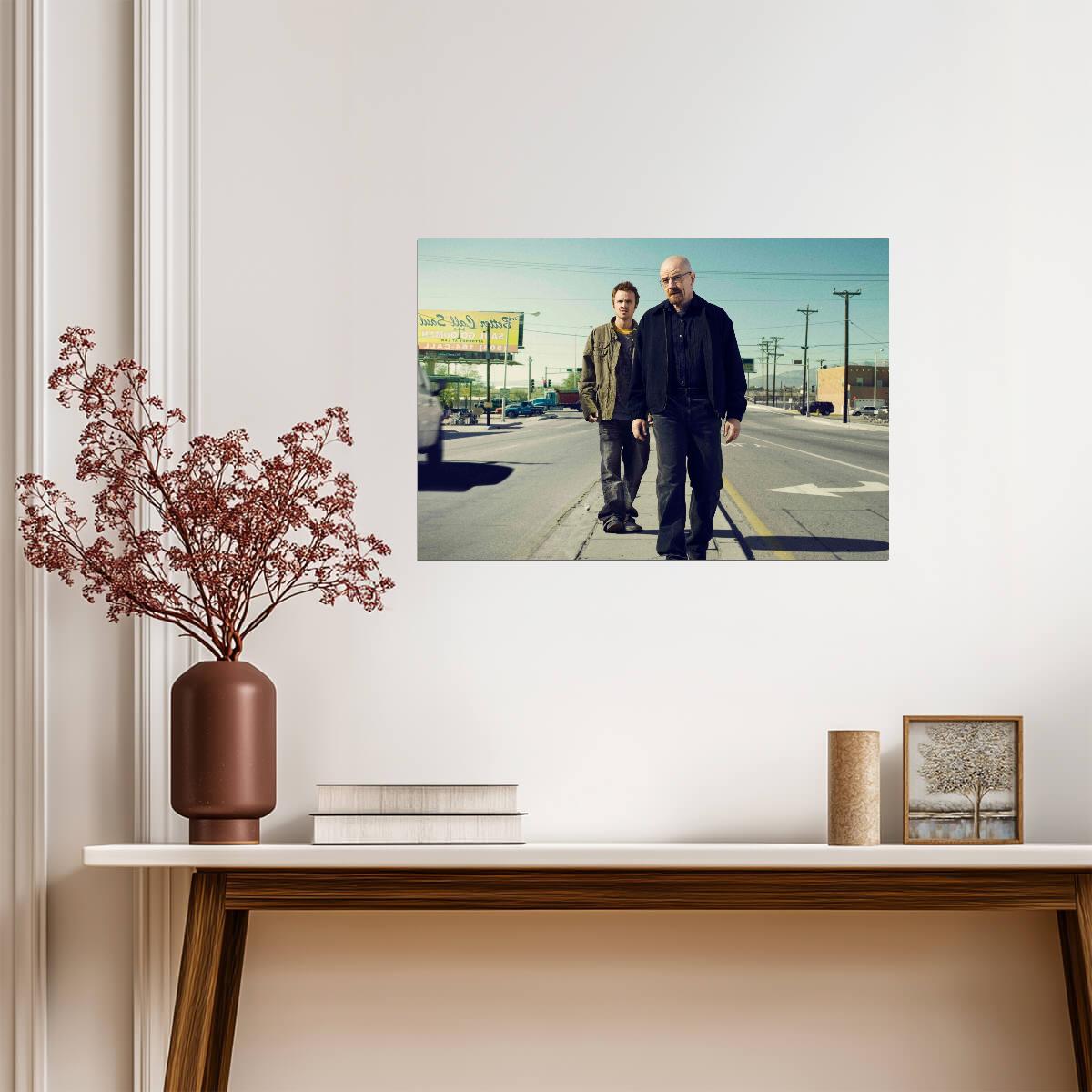 Breaking Bad Walter White & Jesse Pinkman | TV Show Poster | Iconic Desert Scene Print - Movies & TV Poster