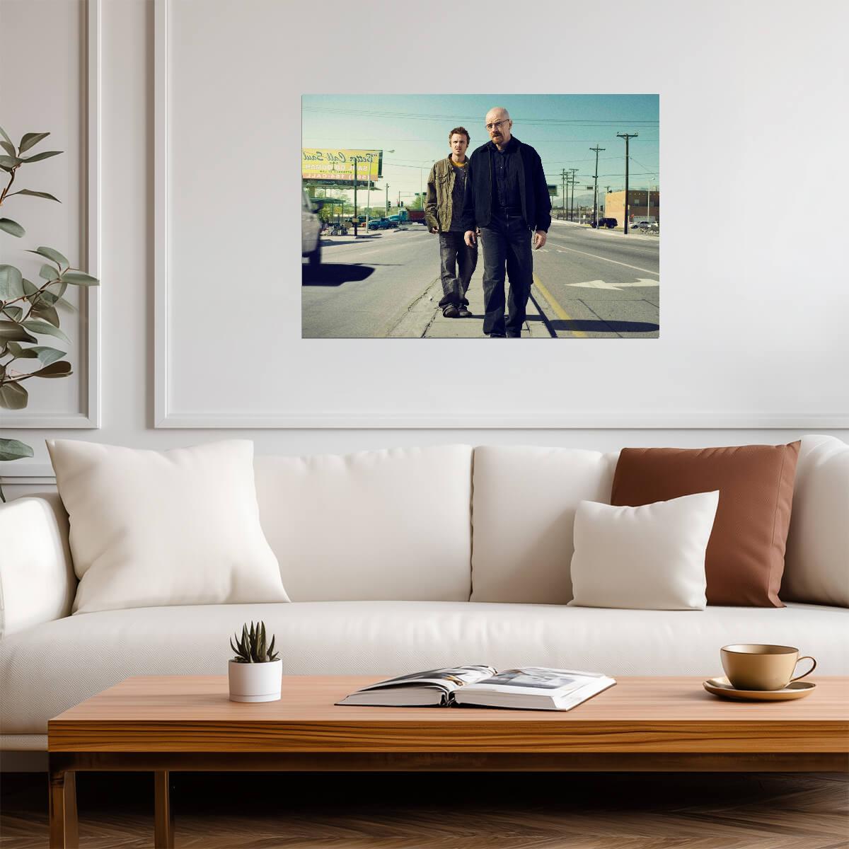 Breaking Bad Walter White & Jesse Pinkman | TV Show Poster | Iconic Desert Scene Print - Movies & TV Poster