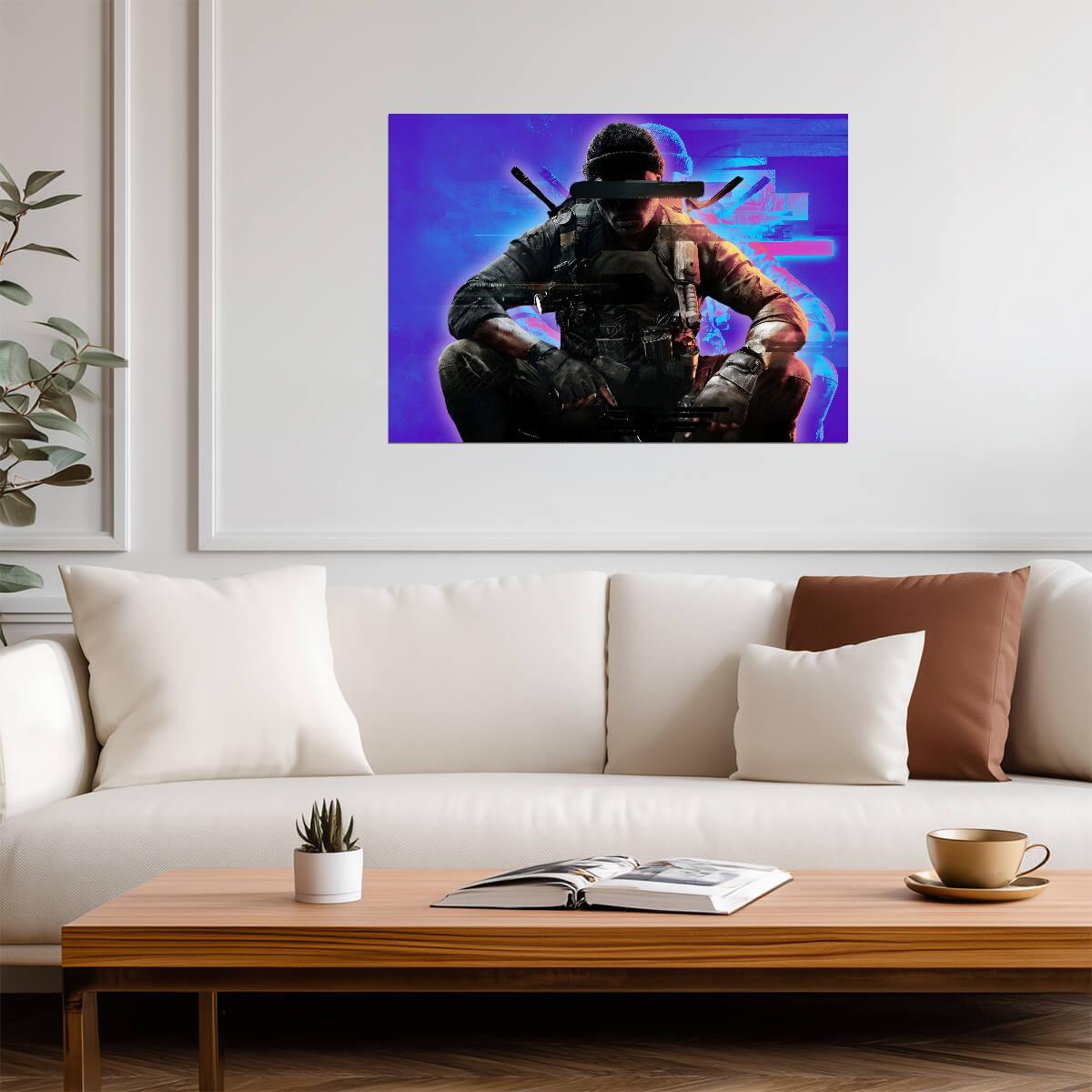 Call of Duty Black Ops 6 | Glitch Effect Soldier Art | Gaming Room Decor - Video Games Poster