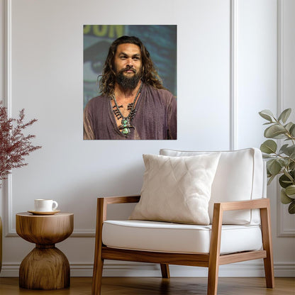 Jason Momoa Portrait Photo | Handsome Actor Poster | Aquaman Star Wall Art - Celebrities Poster