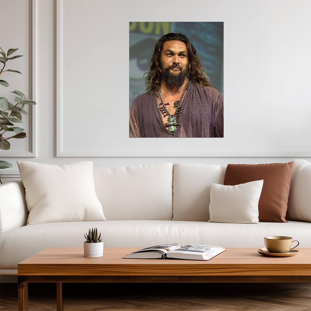 Jason Momoa Portrait Photo | Handsome Actor Poster | Aquaman Star Wall Art - Celebrities Poster