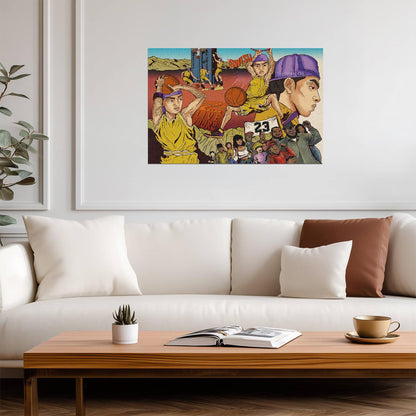 Central Cee Basketball Comic Art | Lakers 23 Jersey Poster | UK Rap Fan Art - Music Poster