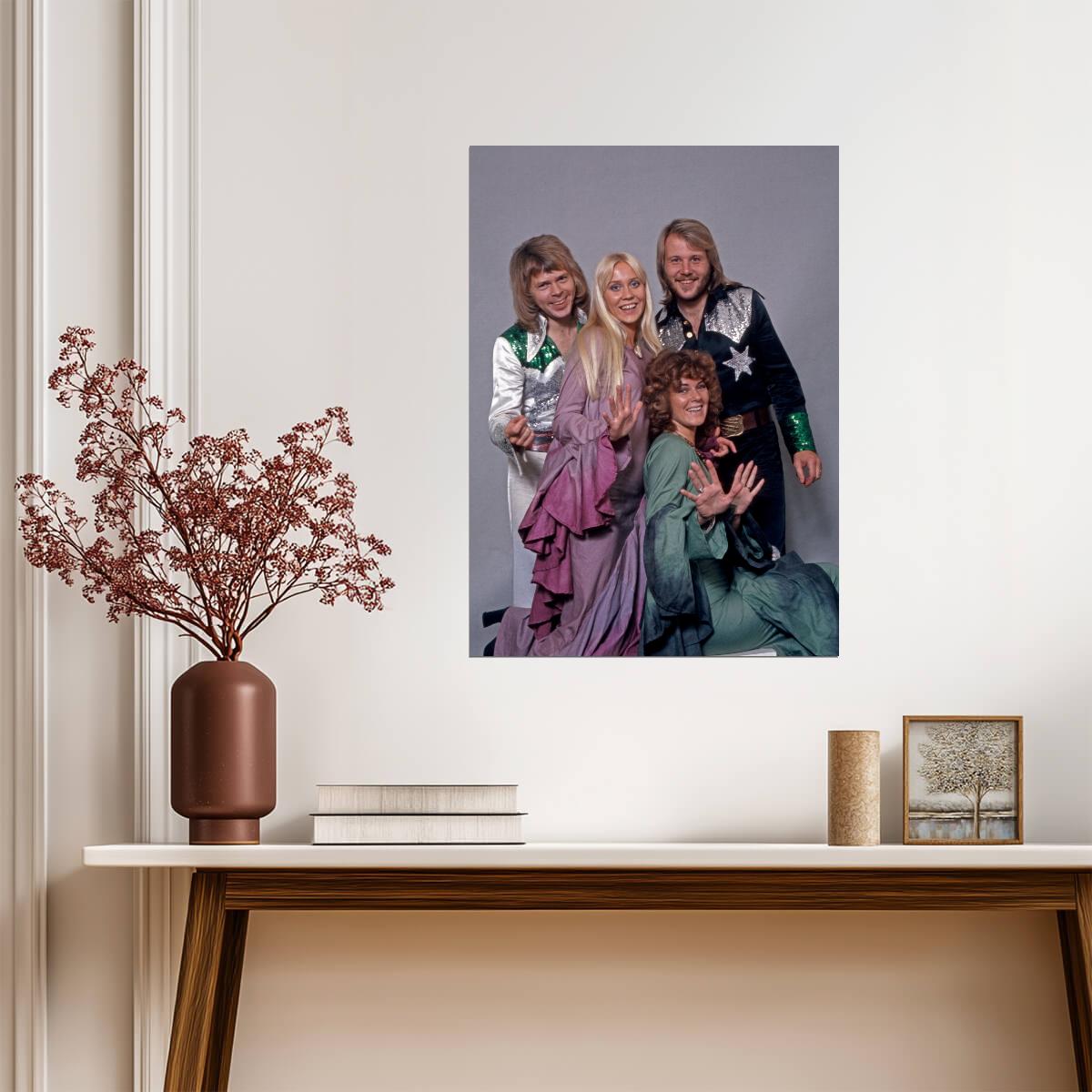 Abba Silver Outfits | Music Legend Poster | 70s Fashion Portrait - Music Poster