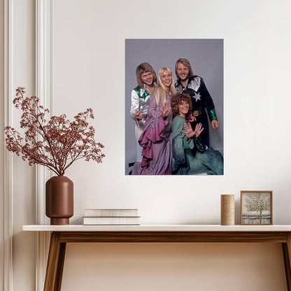 Abba Silver Outfits | Music Legend Poster | 70s Fashion Portrait - Music Poster