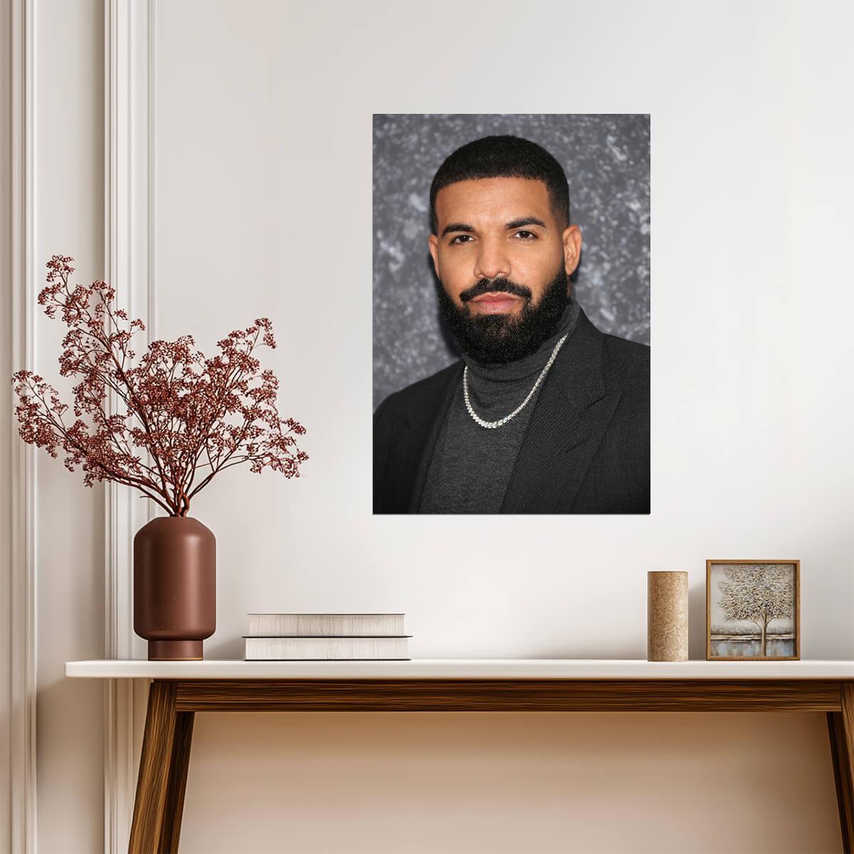 Drake Close-Up Portrait | Hip Hop Superstar Poster | Modern Music Wall Art - Music Poster