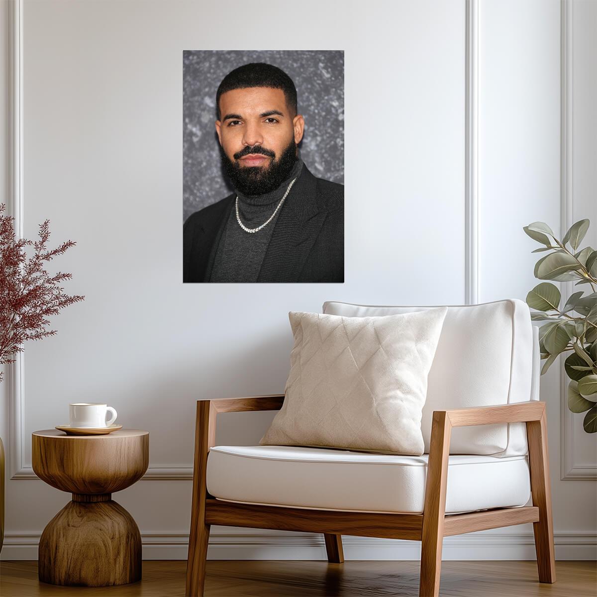 Drake Close-Up Portrait | Hip Hop Superstar Poster | Modern Music Wall Art - Music Poster