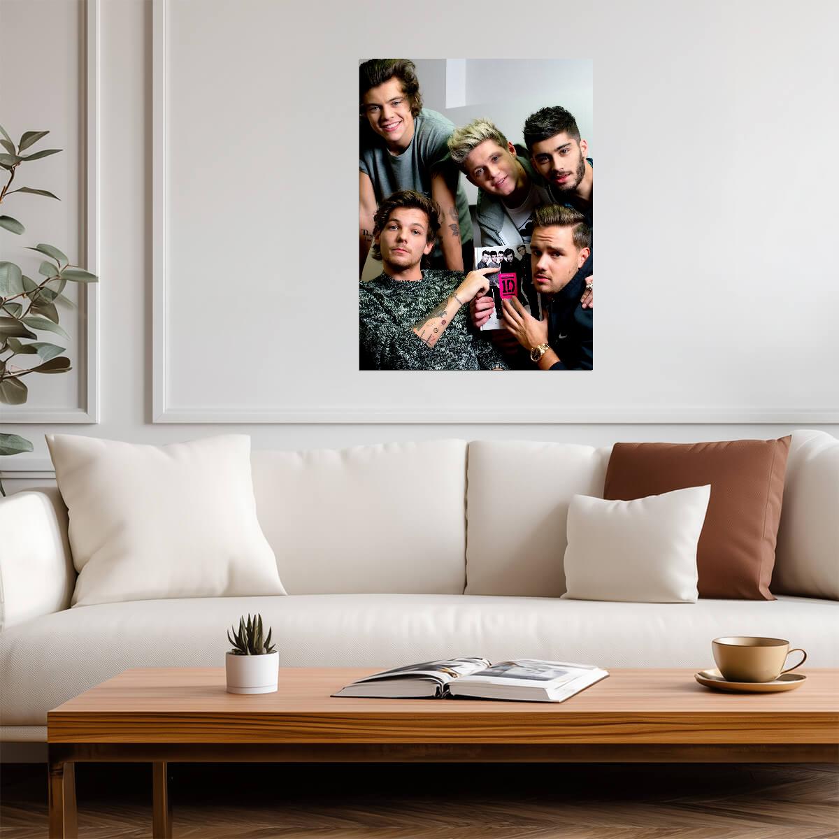 One Direction 100% Official | Group Photo with Book | Pop Music Fan Gift Poster - Music Poster