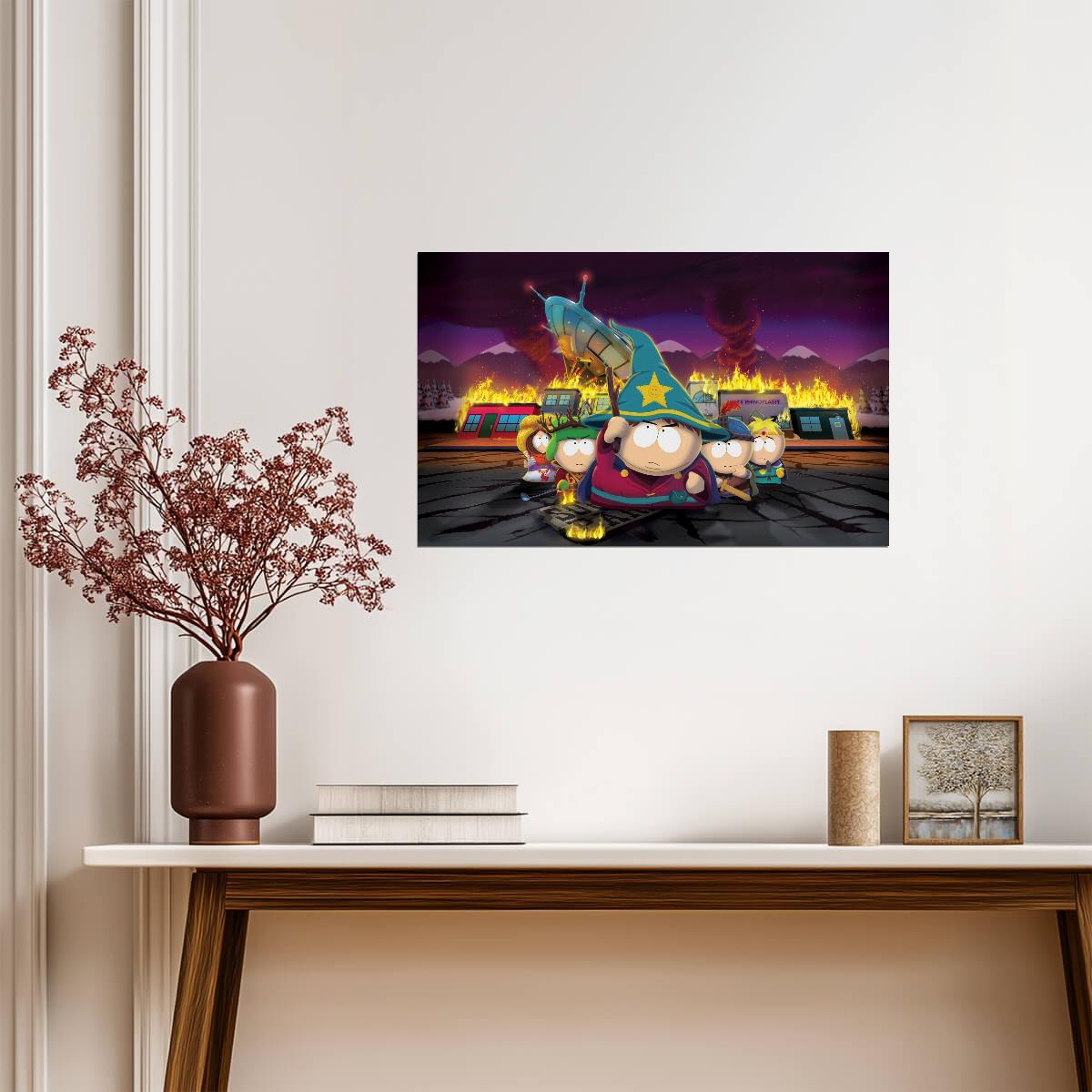 South Park The Stick of Truth Battle | Wizard Cartman & Alien Crash | Gaming Wall Art Poster - Movies & TV Poster