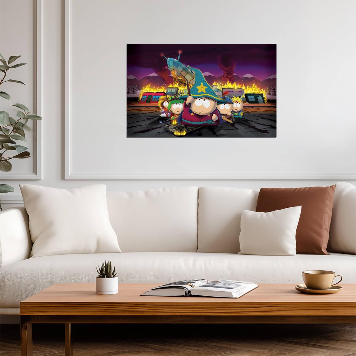 South Park The Stick of Truth Battle | Wizard Cartman & Alien Crash | Gaming Wall Art Poster - Movies & TV Poster