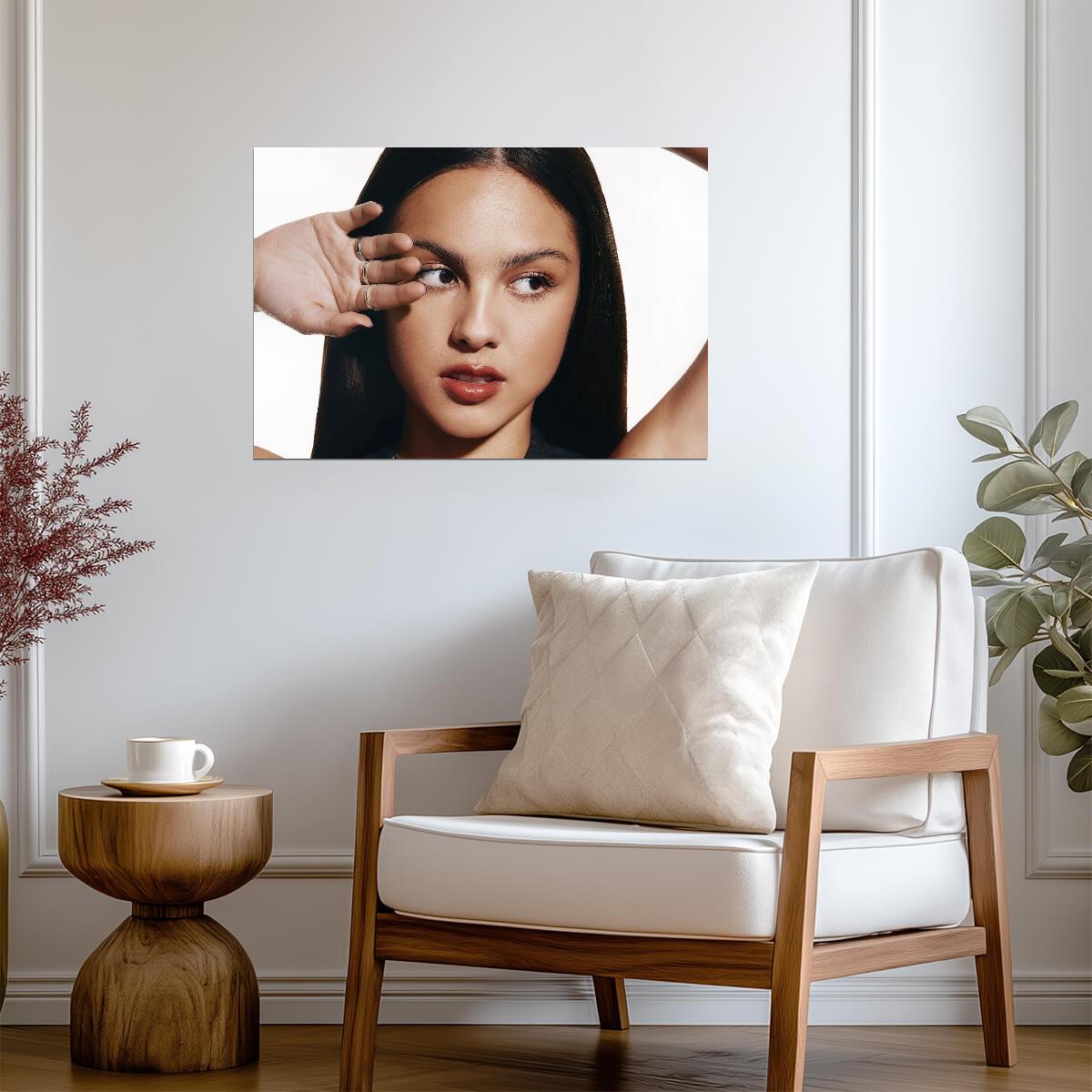 Olivia Rodrigo Hand Over Eye | Close Up Portrait | Pop Star Wall Art Poster - Music Poster