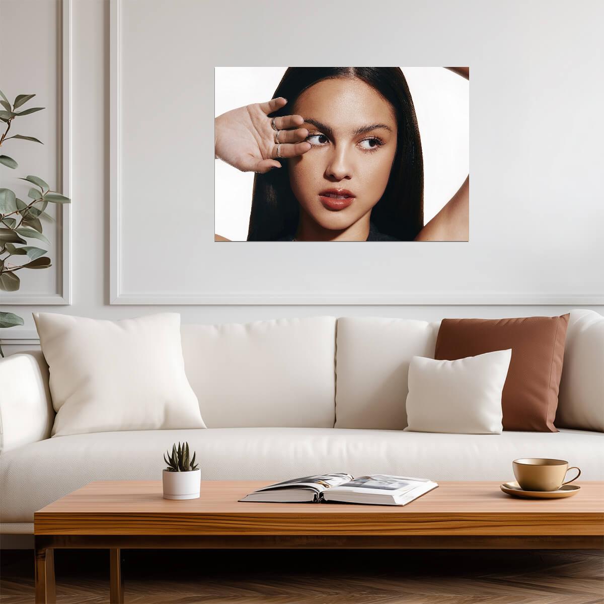 Olivia Rodrigo Hand Over Eye | Close Up Portrait | Pop Star Wall Art Poster - Music Poster