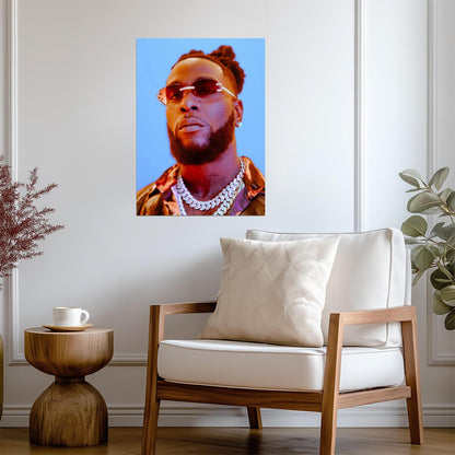 Burna Boy | Afro Fusion Star | Vibrant Music Poster - Music Poster