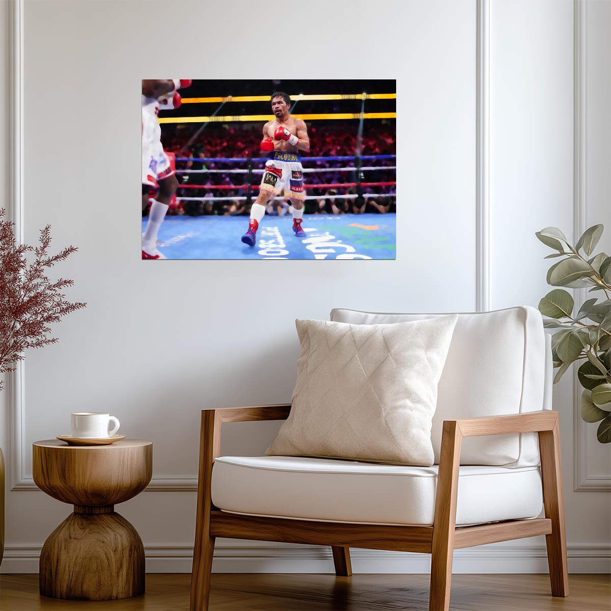 Manny Pacquiao in Boxing Ring | Action Poster | Combat Sports Legend - Sports Poster