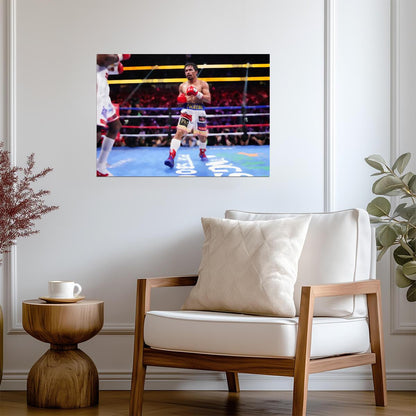 Manny Pacquiao in Boxing Ring | Action Poster | Combat Sports Legend - Sports Poster