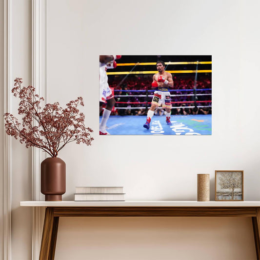Manny Pacquiao in Boxing Ring | Action Poster | Combat Sports Legend - Sports Poster