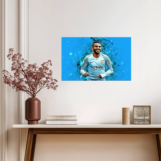 Riyad Mahrez Manchester City | Soccer Legend Poster | Premier League Fan Art - Sports Poster