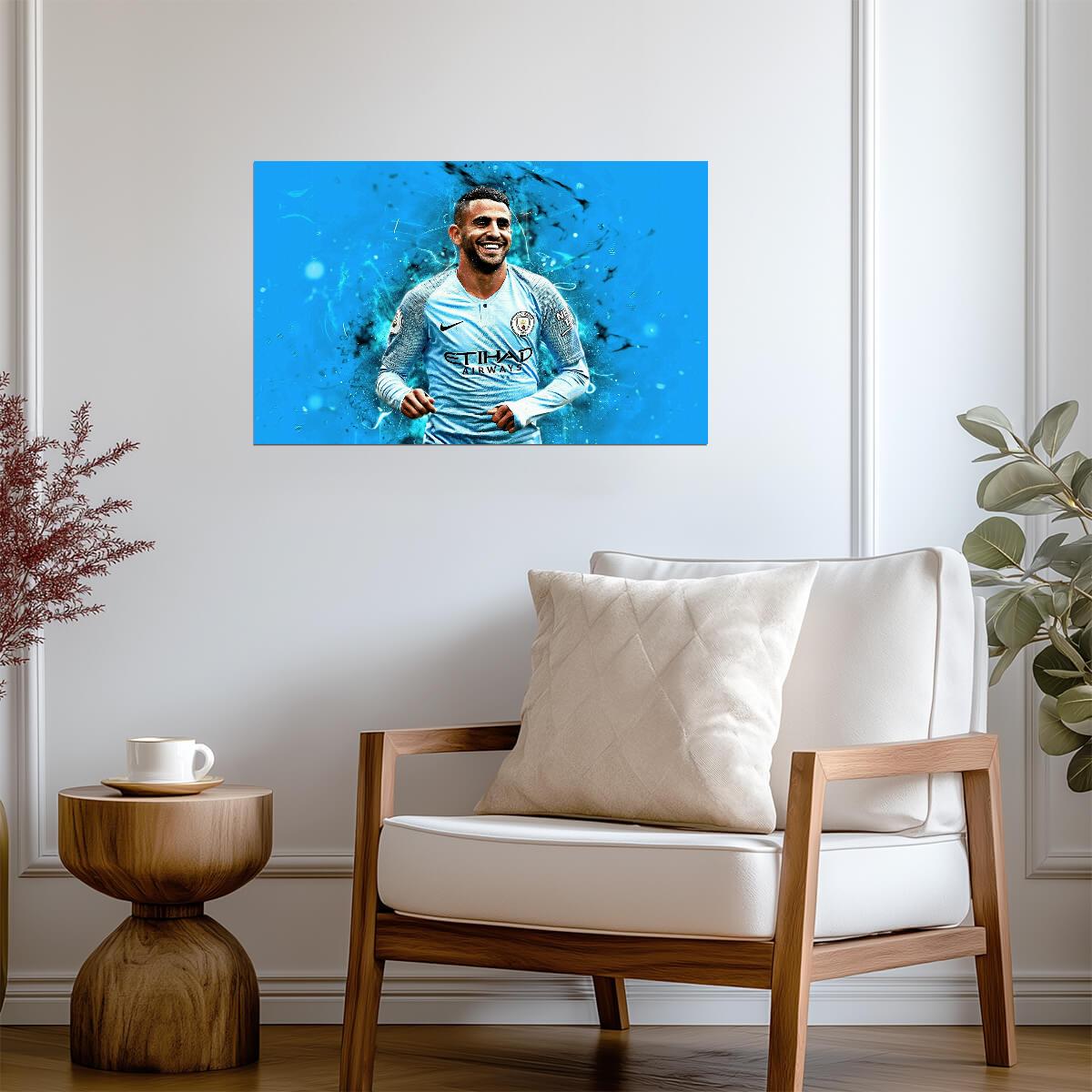 Riyad Mahrez Manchester City | Soccer Legend Poster | Premier League Fan Art - Sports Poster