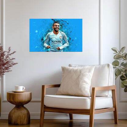 Riyad Mahrez Manchester City | Soccer Legend Poster | Premier League Fan Art - Sports Poster