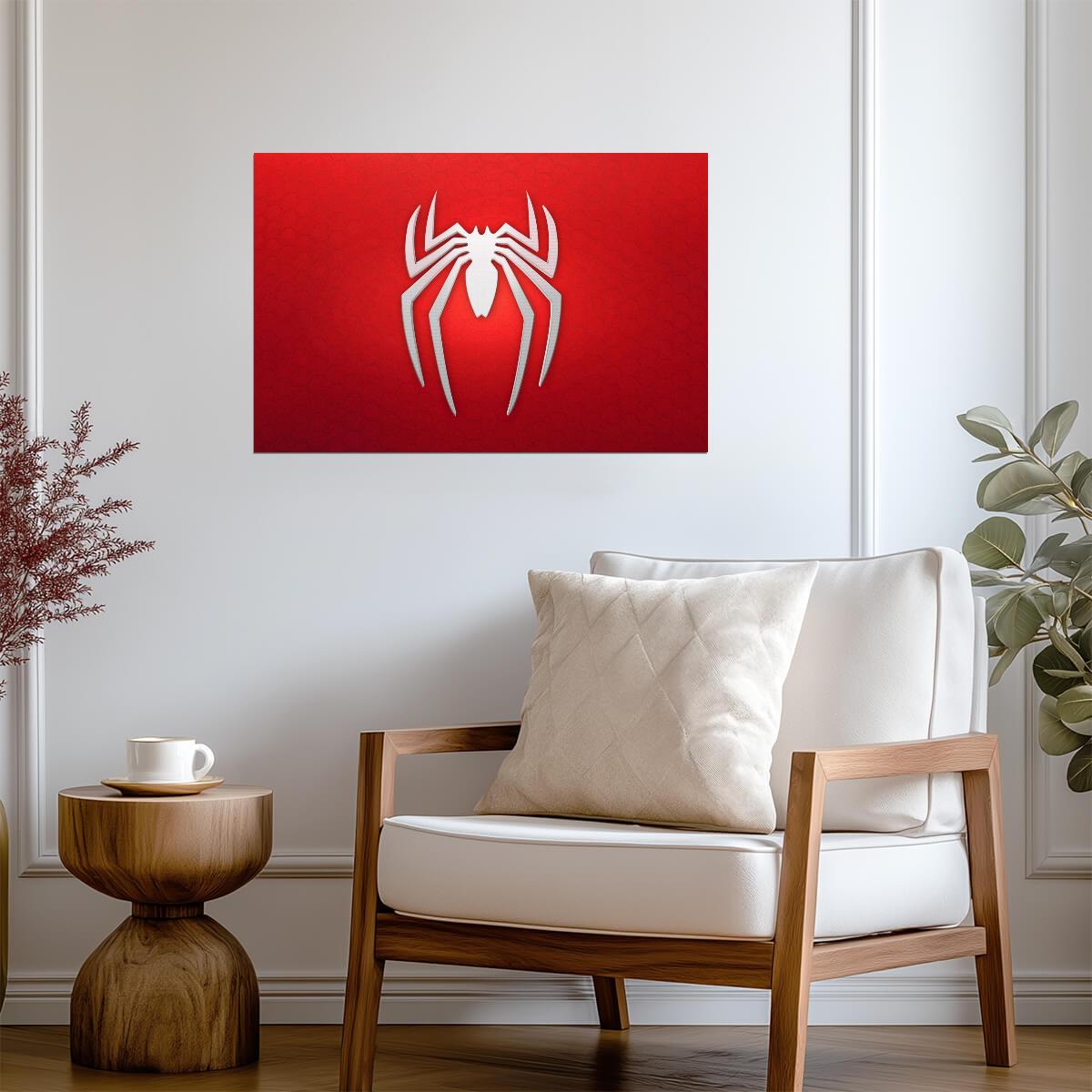 Marvel's Spider-Man Logo | Video Game Poster | Red Symbol Art - Video Games Poster