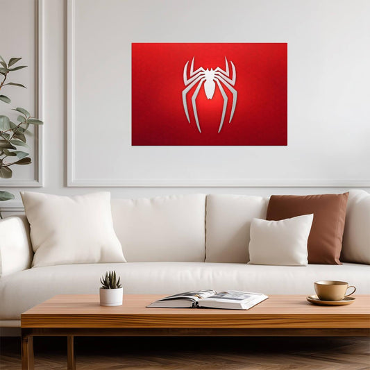 Marvel's Spider-Man Logo | Video Game Poster | Red Symbol Art - Video Games Poster