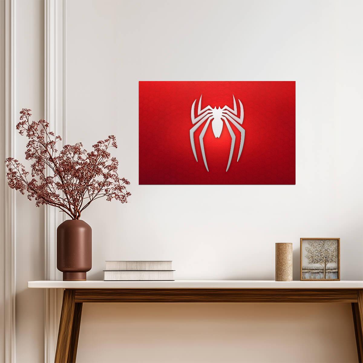 Marvel's Spider-Man Logo | Video Game Poster | Red Symbol Art - Video Games Poster