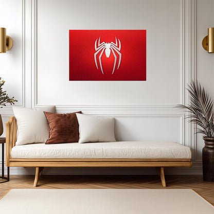 Marvel's Spider-Man Logo | Video Game Poster | Red Symbol Art - Video Games Poster