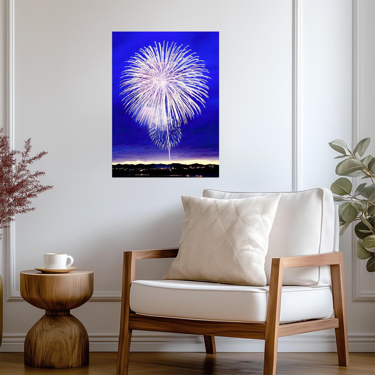 Fireworks | Cool Tone Art | Festival Poster - Photography Poster