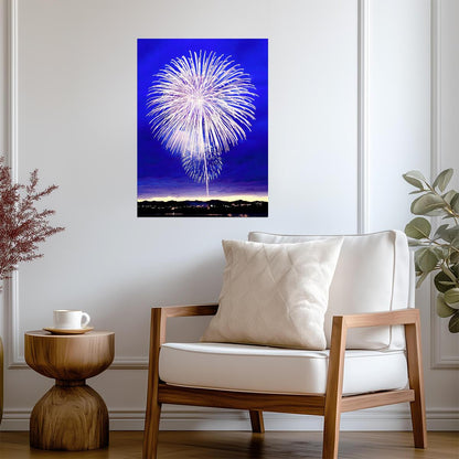 Fireworks | Cool Tone Art | Festival Poster - Photography Poster