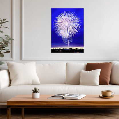 Fireworks | Cool Tone Art | Festival Poster - Photography Poster