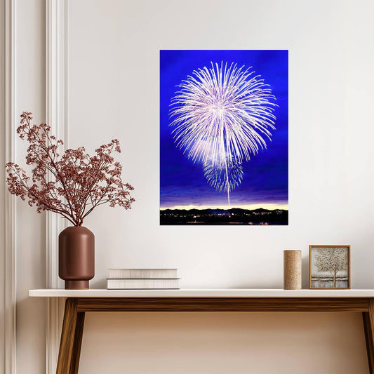 Fireworks | Cool Tone Art | Festival Poster - Photography Poster