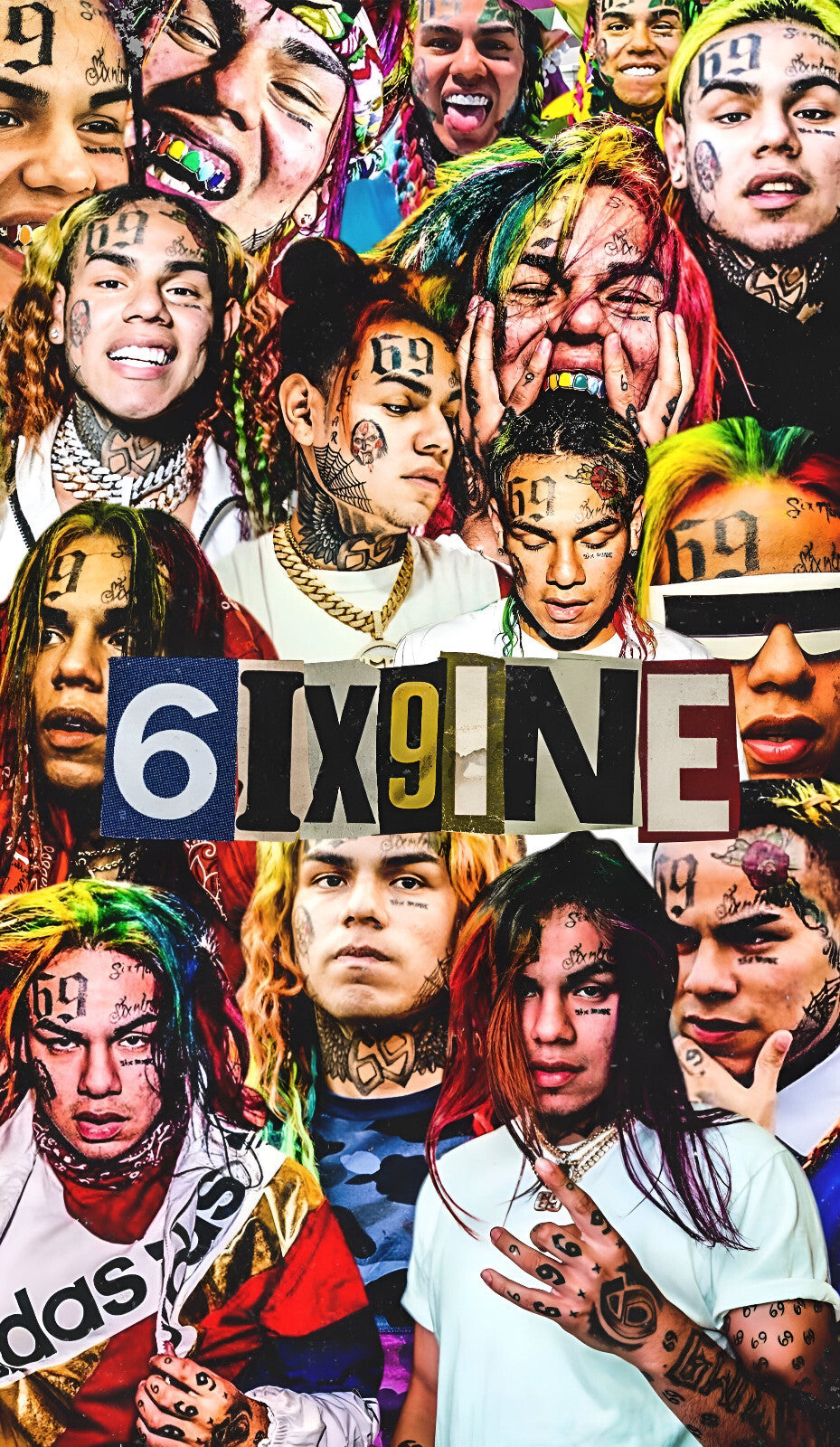 6ix9ine Tekashi Illustration | Hip Hop Poster | Graphic Rapper Art - Music Poster