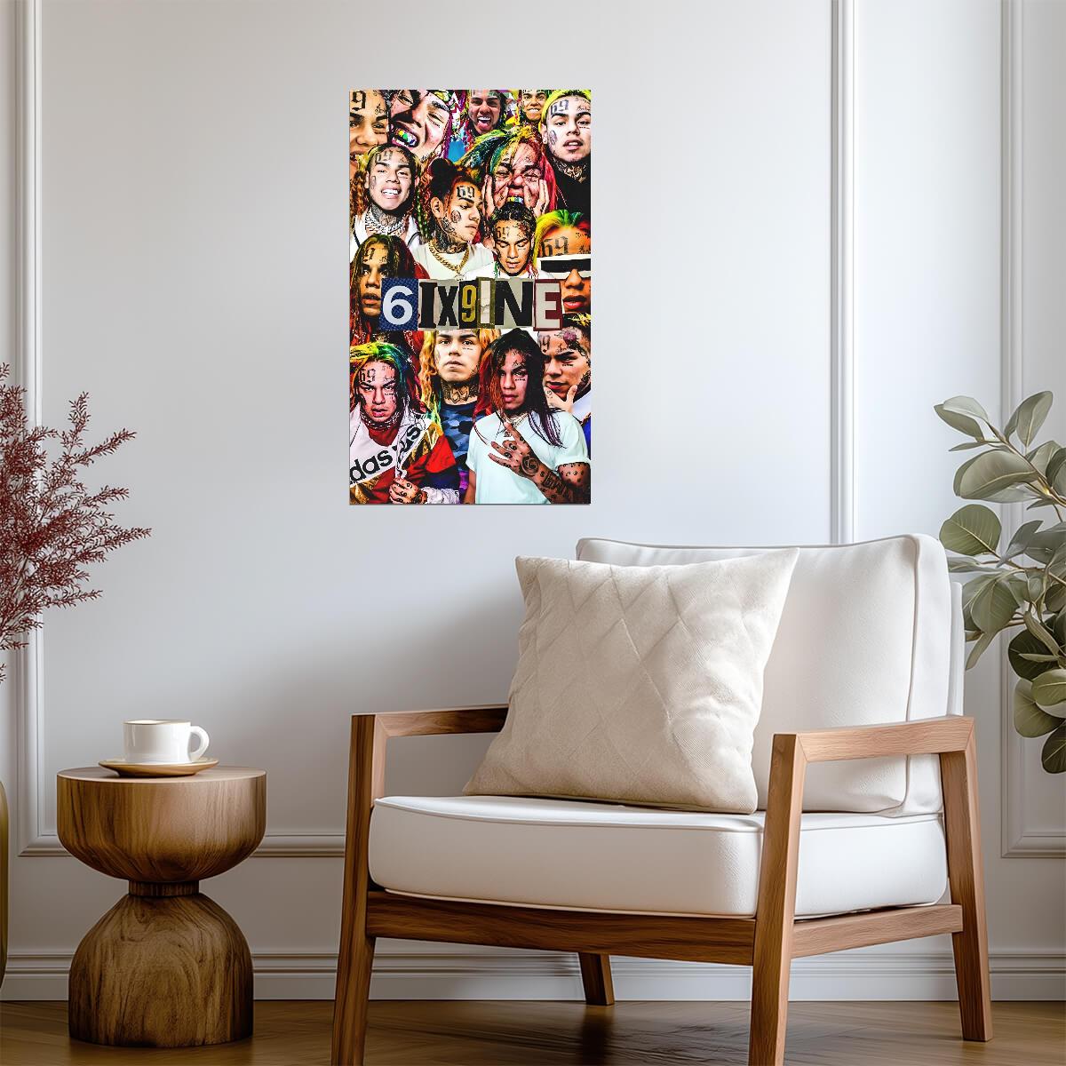 6ix9ine Tekashi Illustration | Hip Hop Poster | Graphic Rapper Art - Music Poster