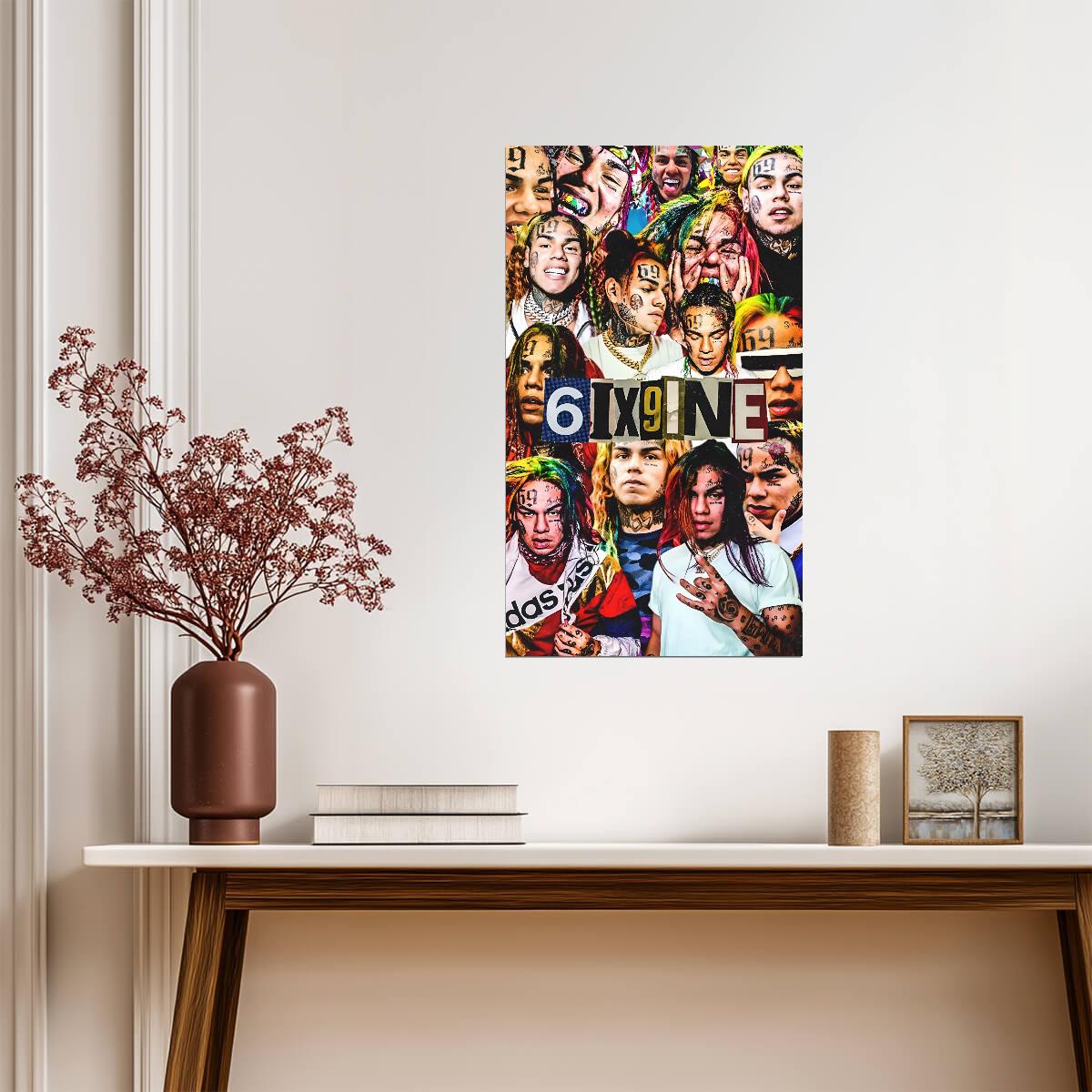 6ix9ine Tekashi Illustration | Hip Hop Poster | Graphic Rapper Art - Music Poster