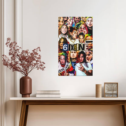 6ix9ine Tekashi Illustration | Hip Hop Poster | Graphic Rapper Art - Music Poster