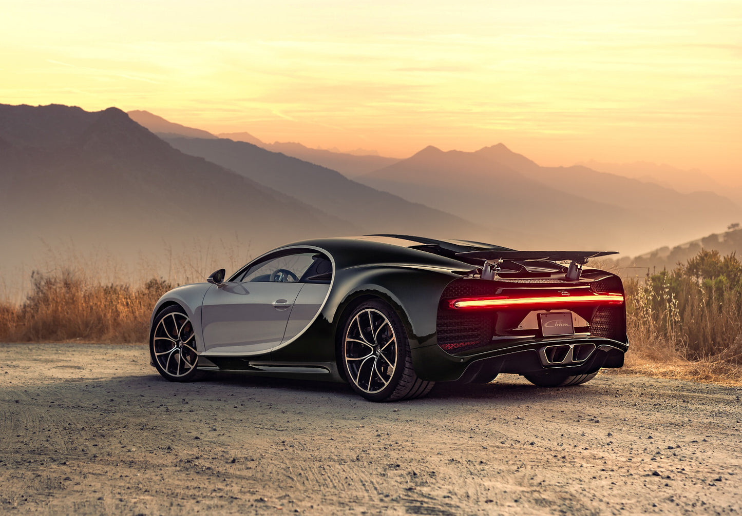 Bugatti Chiron | Two-Tone Hypercar Poster | Supercar at Sunset Photography - Cars Poster
