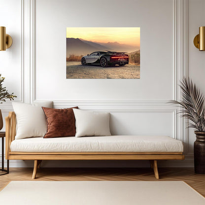 Bugatti Chiron | Two-Tone Hypercar Poster | Supercar at Sunset Photography - Cars Poster