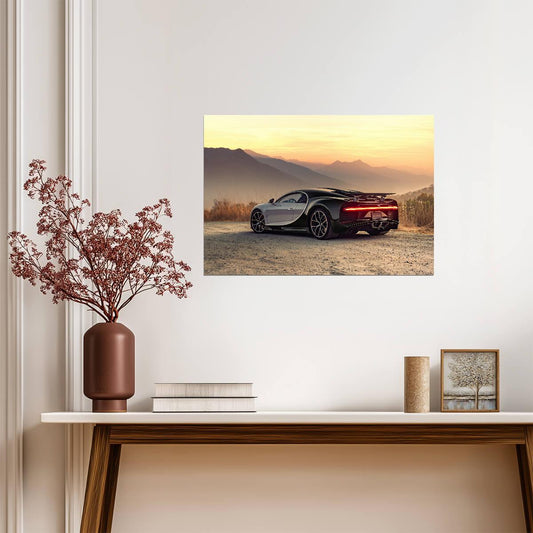 Bugatti Chiron | Two-Tone Hypercar Poster | Supercar at Sunset Photography - Cars Poster
