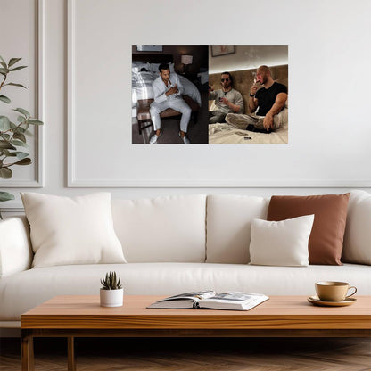Andrew Tate & Tristan Tate Smoking Cigar | Influencer Photo Poster | Man Cave Decor - Celebrities Poster