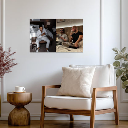 Andrew Tate & Tristan Tate Smoking Cigar | Influencer Photo Poster | Man Cave Decor - Celebrities Poster