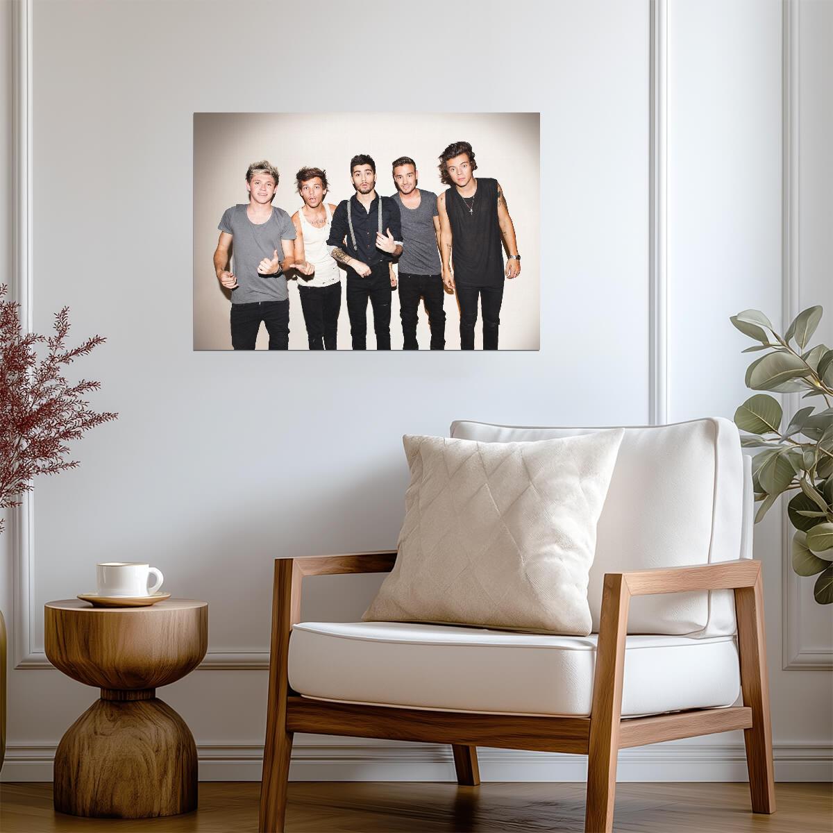 One Direction Studio Group Shot | Harry Styles & Zayn Malik | Boy Band Poster - Music Poster