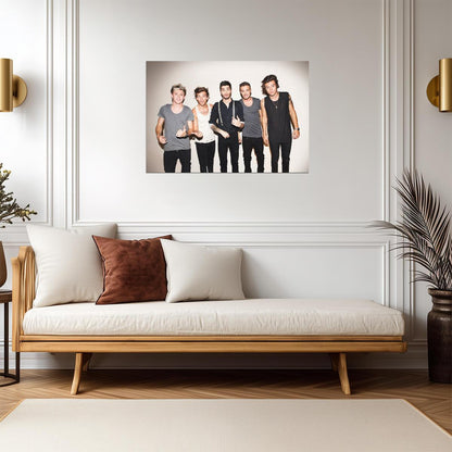 One Direction Studio Group Shot | Harry Styles & Zayn Malik | Boy Band Poster - Music Poster