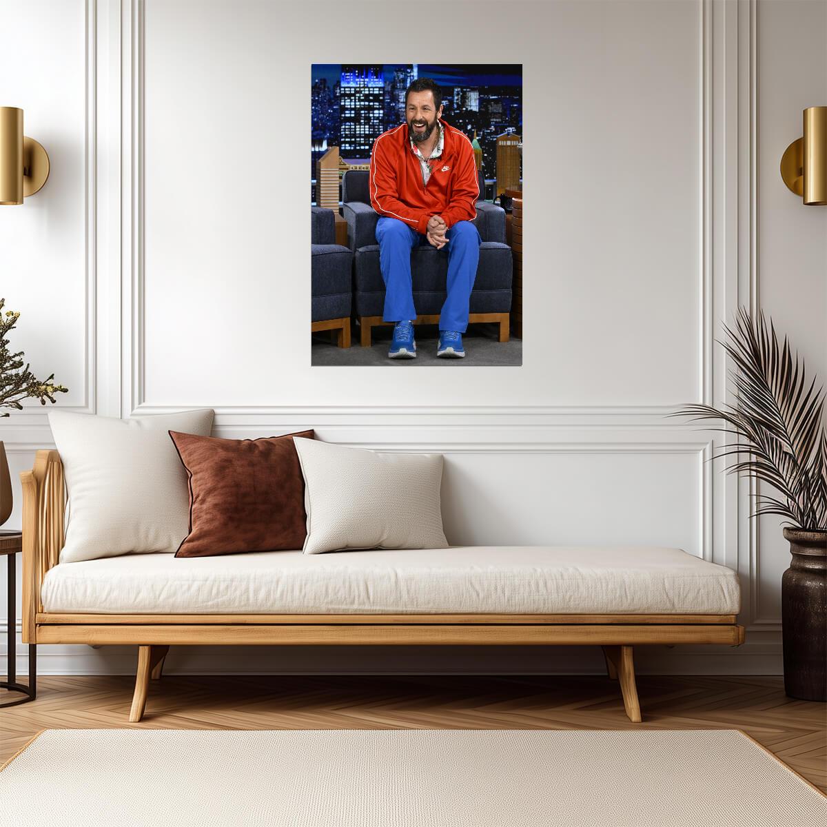 Adam Sandler Red Tracksuit | Actor Poster | Talk Show Photo - Celebrities Poster