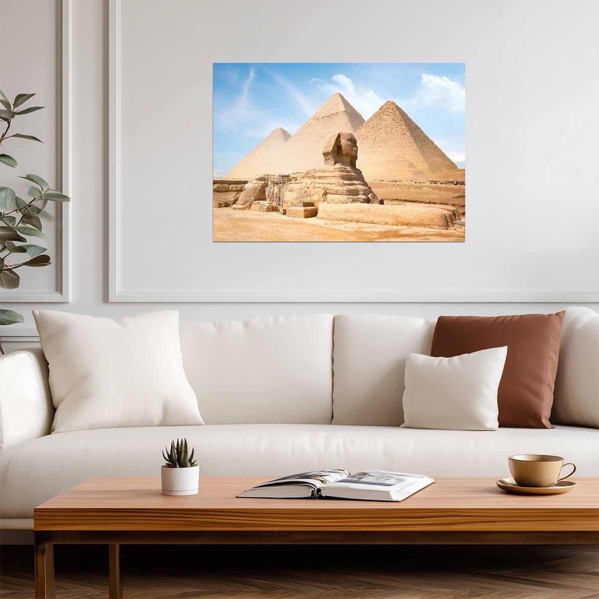 Great Sphinx of Giza Egypt | Ancient Pyramids Poster | Travel Photography Print - Photography Poster
