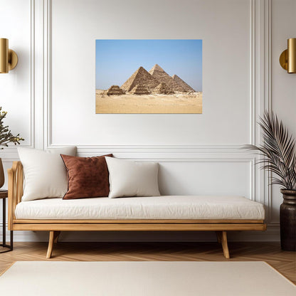 The Giza Pyramid Complex | Ancient Egypt Landmark Poster | Desert Landscape Photo - Photography Poster