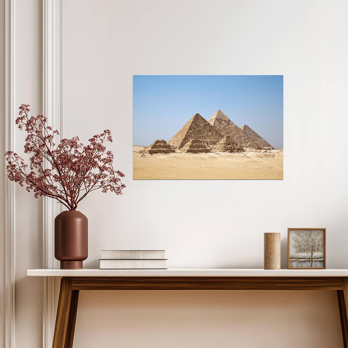 The Giza Pyramid Complex | Ancient Egypt Landmark Poster | Desert Landscape Photo - Photography Poster